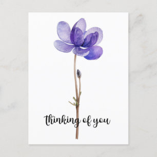 Carte Postale "Pensée pour toi" avec Fleur Violette