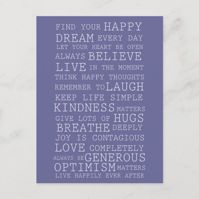 Carte Postale Pensées Positives (Devant)