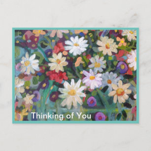 Carte Postale Penser à vous fleurs