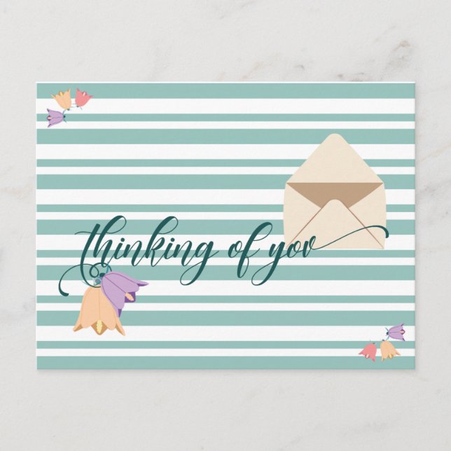 Carte Postale Penser à vous Fleurs Bell avec texte modifiable (Devant)