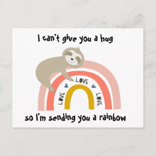 Carte Postale Penser à vous Rainbow Sloth Post Card