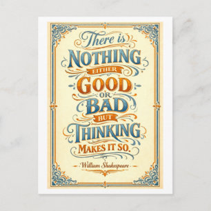 Carte Postale "Penser rend cela réel" Shakespeare