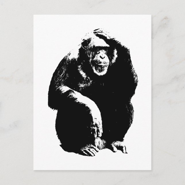 Carte Postale Penser singe (Devant)