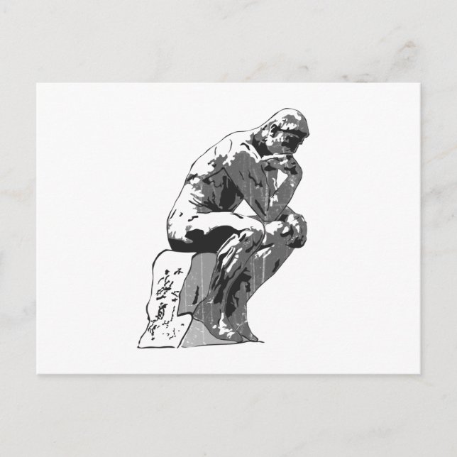 Carte Postale penseur (Devant)