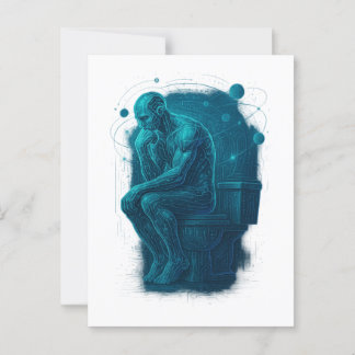 Carte Postale Penseur moderne