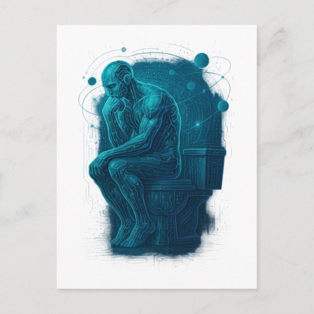 Carte Postale Penseur moderne (Devant)