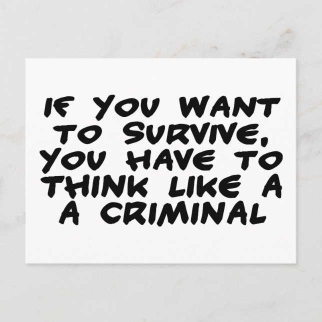 Carte Postale Pensez À Un Criminel (Devant)
