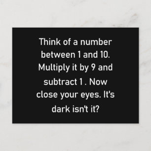 Carte Postale Pensez à un nombre entre 1 et 10..  gi sarcastique
