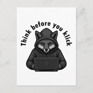 Carte Postale Pensez avant de cliquer - Sécurité informatique
