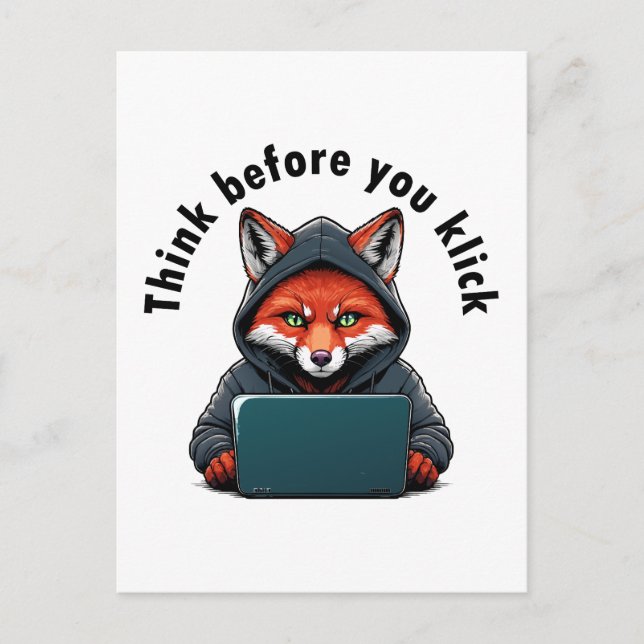 Carte Postale Pensez avant de cliquer - Sécurité informatique (Devant)