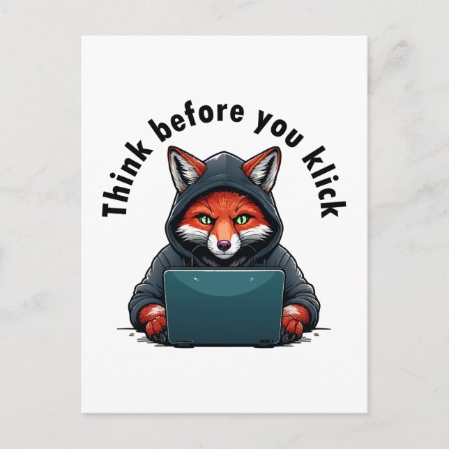 Carte Postale Pensez avant de cliquer - Sécurité informatique (Devant)