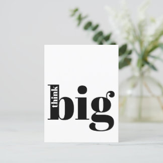 Carte Postale Pensez Gros ! Citation amusante - Typographie auda
