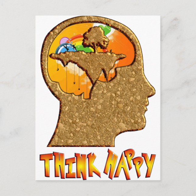Carte Postale Pensez heureux (Devant)