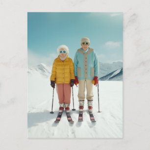 Carte Postale Pensionados Sur Ski