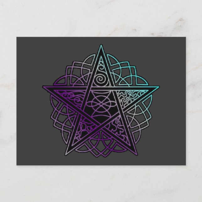 Carte Postale Pentacle pourpre et complexe aqua (Devant)