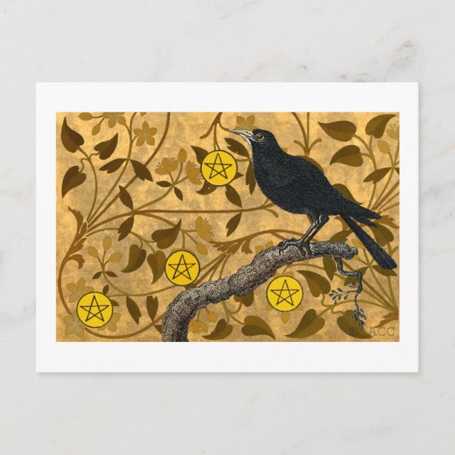 Carte Postale Pentacle Raven (Devant)