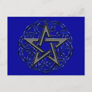 Carte postale Pentagramme celtique noir et bleu