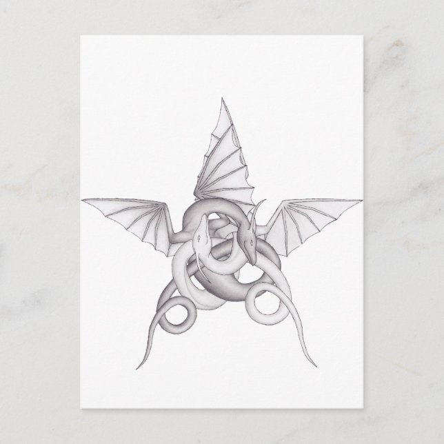 Carte Postale Pentagramme dragon (Devant)
