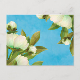 Carte Postale Peonies blanches classiques Bouquet floral