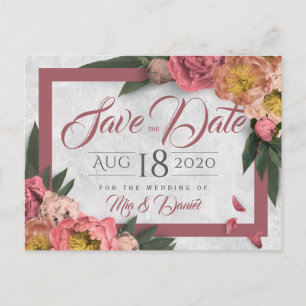 Carte Postale Peonies Florales Glamore Conception Enregistrer La