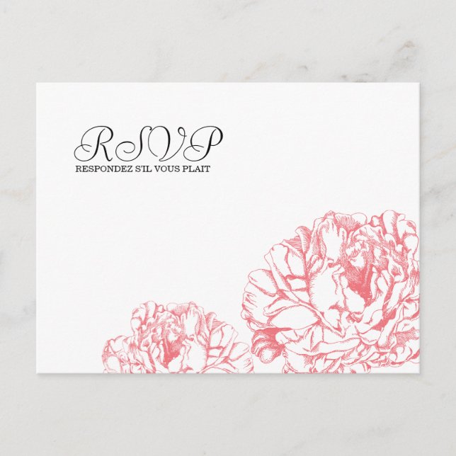 Carte postale Peony RSVP (Devant)