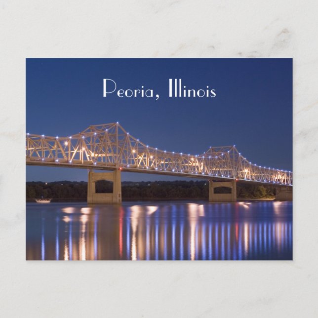 Carte Postale Peoria Illinois Murray Baker Bridge PostCard (Devant)