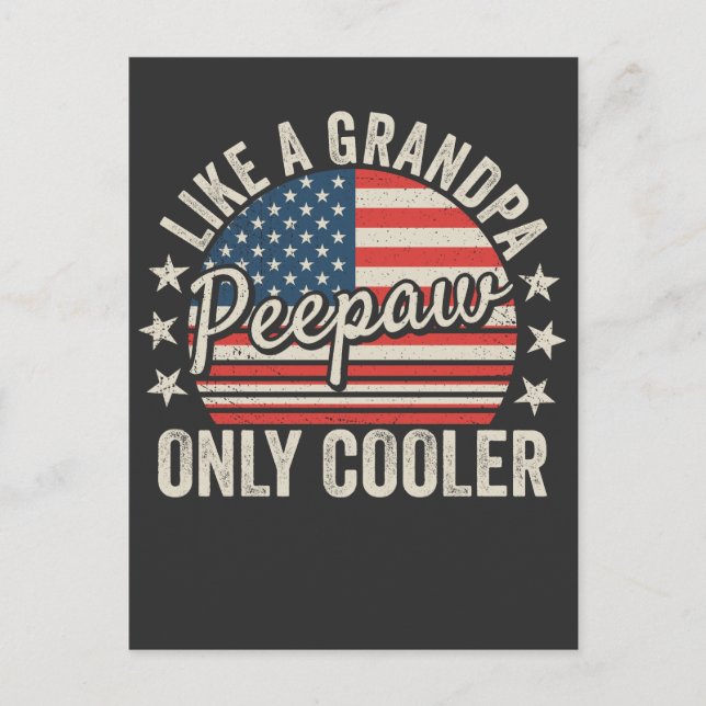 Carte Postale Pépé comme un grand-père mais en plus cool Drapeau (Devant)