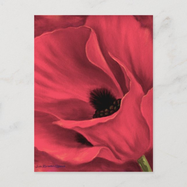 Carte Postale Pépites rouges Peinture d'art à fleurs - Multi (Devant)