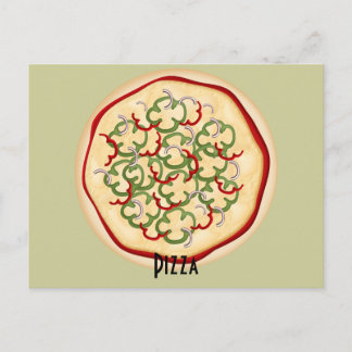 Carte Postale Peppers and Onions Pizza Recette Card