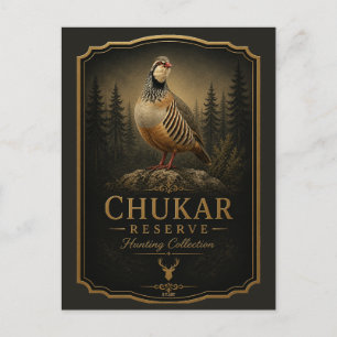 Carte Postale Perdrix Chukar ,Art