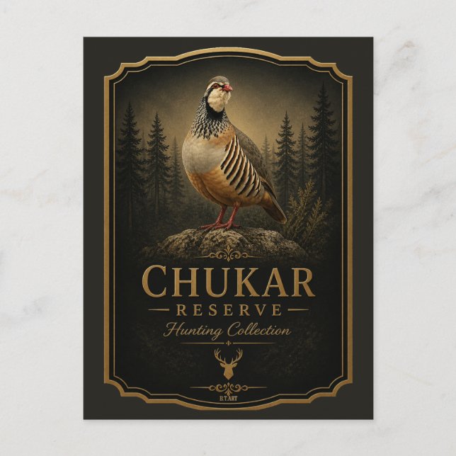 Carte Postale Perdrix Chukar ,Art (Devant)
