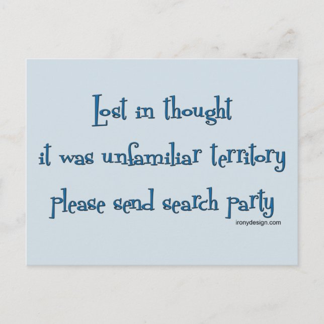 Carte Postale Perdu dans la pensée (Devant)