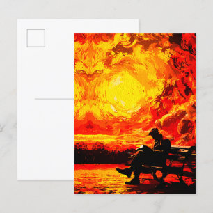 Carte Postale Perdu dans la pensée – Réflexion surréaliste du c