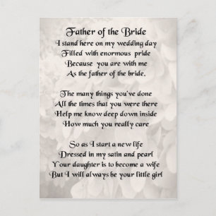 Carte Postale Père de la mariée - Blanc