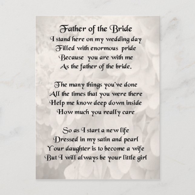 Carte Postale Père de la mariée - Blanc (Devant)