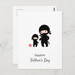 Carte postale père et enfant Ninja