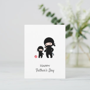 Carte postale père et enfant Ninja