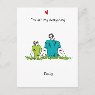 Carte Postale Père et tout-petit, idée cadeau fête des pères