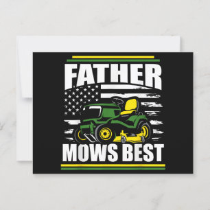 Carte Postale Père Mows Meilleur Drapeau Amusant De Pelouse