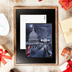 Carte Postale Père Noël à Londres Tableau d'Alfred Fox