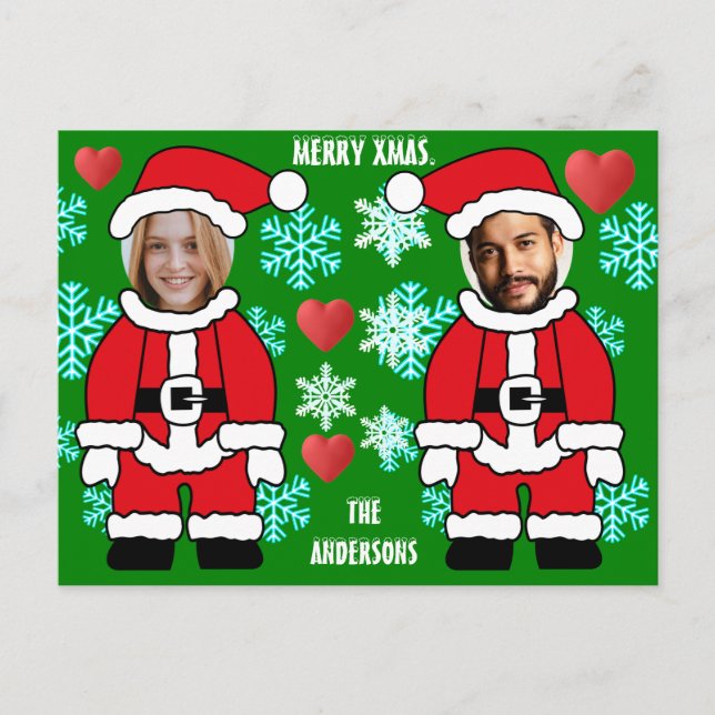 Carte Postale Père Noël à trou pour la tête personnalisé pour No (Devant)