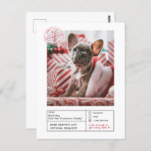 Carte Postale Père Noël Approuvée Naughty ou Nice