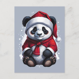 Carte Postale Père Noël Baby Panda Noël
