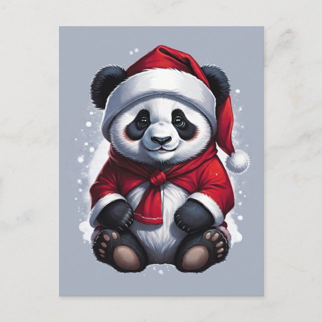 Carte Postale Père Noël Baby Panda | Noël (Devant)
