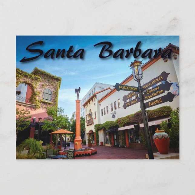 Carte postale père Noël Barbara California (Devant)