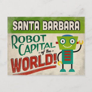 Carte Postale Père Noël Barbara California Robot - Drôle