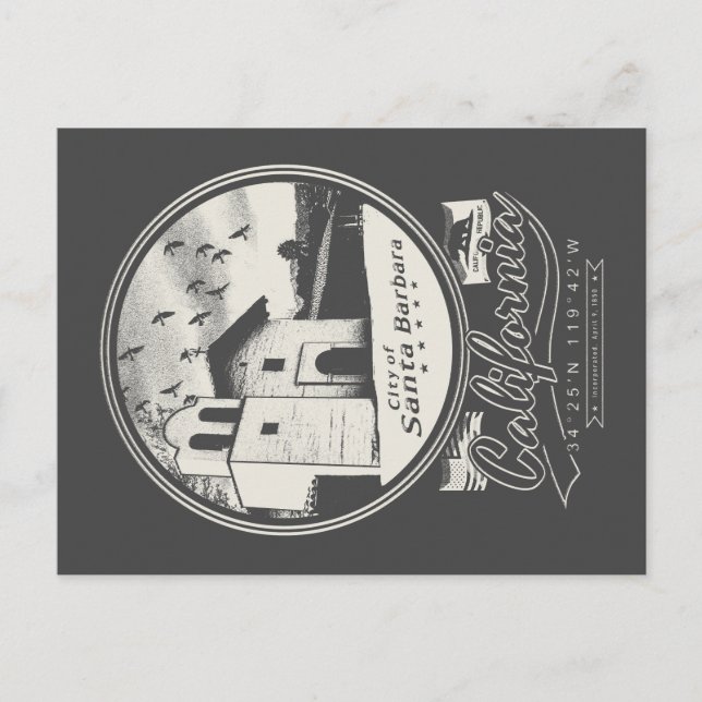 CARTE POSTALE PÈRE NOËL BARBARA CALIFORNIE (Devant)