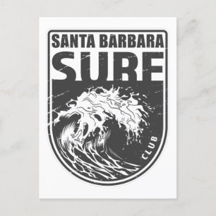 Carte Postale Père Noël Barbara Surf Club California Emblem