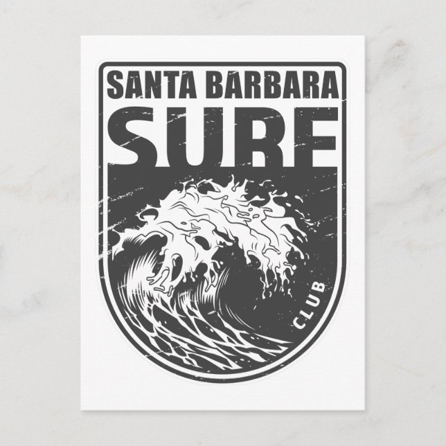 Carte Postale Père Noël Barbara Surf Club California Emblem (Devant)