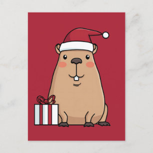 Carte Postale Père Noël Capybara Holiday Fun